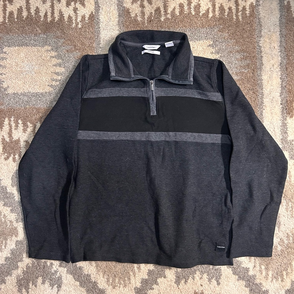 Calvin Klein Charcoal Half-Zip Sweater Size Small